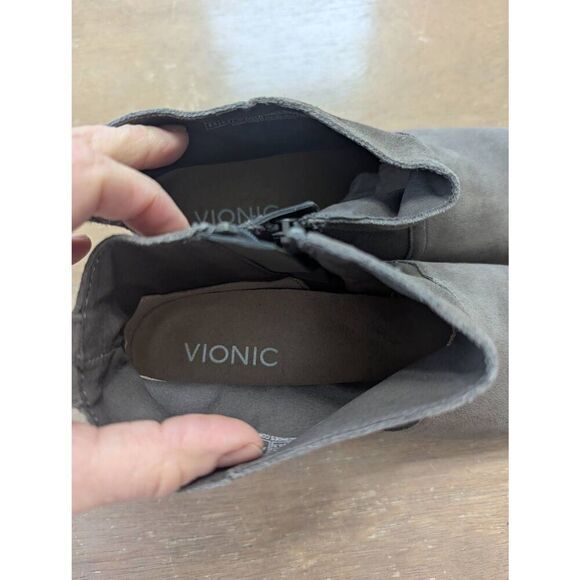 Vionic Joy Vera Ankle Boots women's size 8.5 taupe slouchy zipper booties suede - Picture 9 of 9